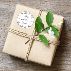 Sticker Rond Create Your Own Round Return Address Classic Round