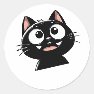 Sticker Rond Création de chat noir élégant