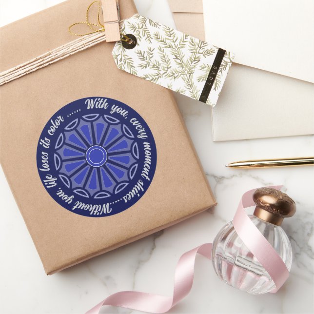 Sticker Rond Creative simple colour flower gift mom dad sister  (Cadeaux)