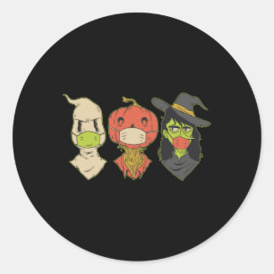 Sticker Rond Créatures d'Halloween masquées