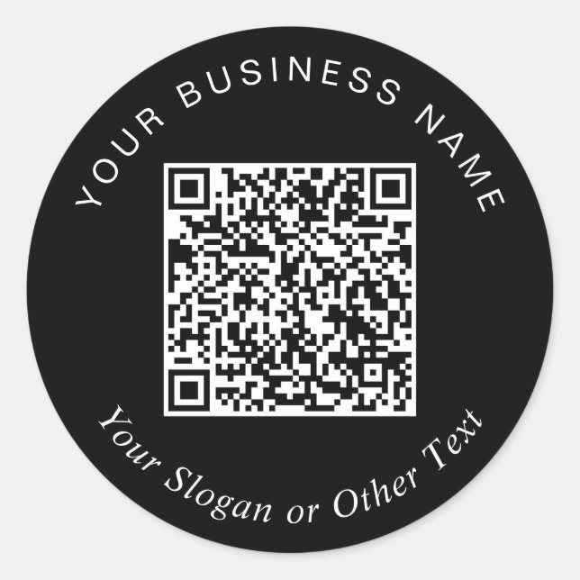 Sticker Rond Créer votre code QR promotionnel noir (Devant)