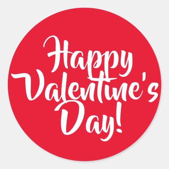 Sticker Rond Créer votre propre Heureuse Sainte-Valentin rouge (Devant)