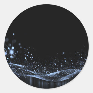 Sticker Rond Créez le vôtre - Ruban pailleté bleu personnalisab