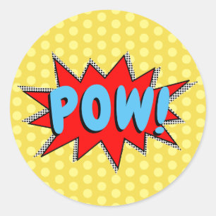 Sticker Rond Créez vos propres super-héros Onomatopoeias ! POW 