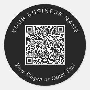 Sticker Rond Créez votre code QR promotionnel noir