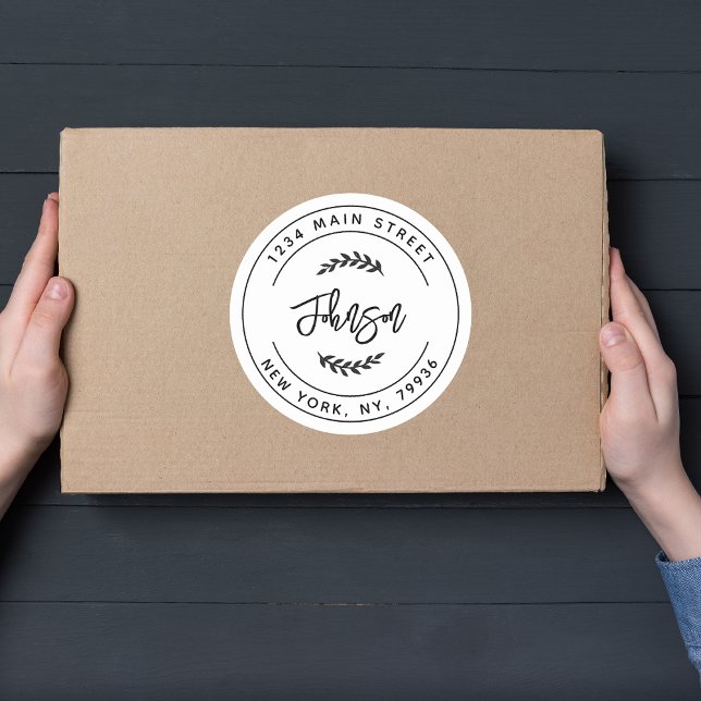 Sticker Rond Créez votre propre adresse de retour arrondie clas (Créateur téléchargé)