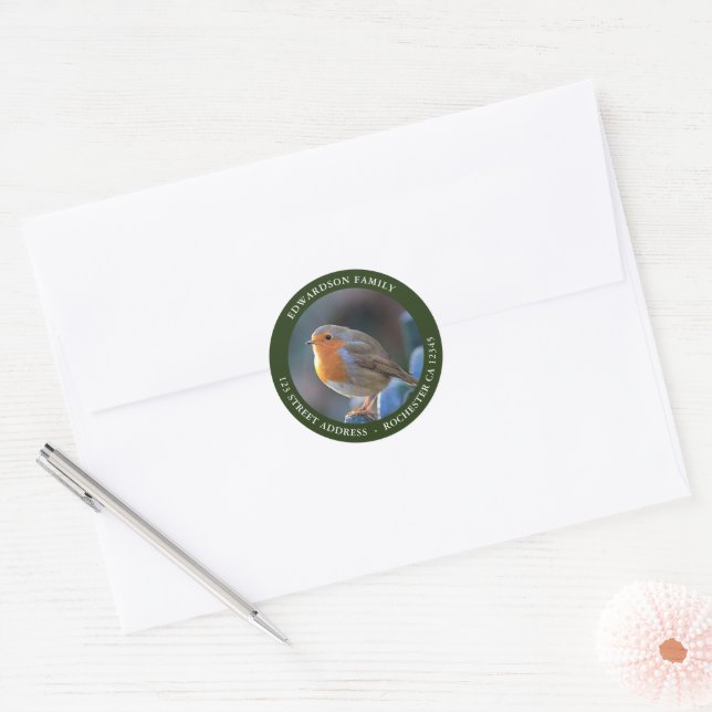 Sticker Rond Créez votre propre adresse de retour photo d'oisea (Enveloppe)