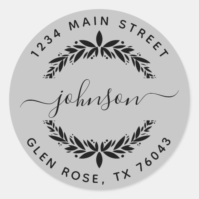 Sticker Rond Créez votre propre adresse de retour ronde (Devant)