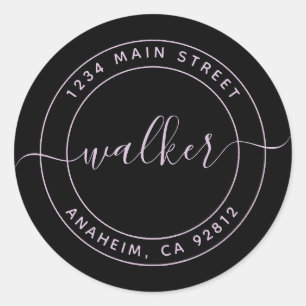 Sticker Rond Créez votre propre adresse de retour ronde
