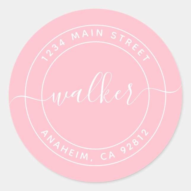 Sticker Rond Créez votre propre adresse de retour ronde (Devant)