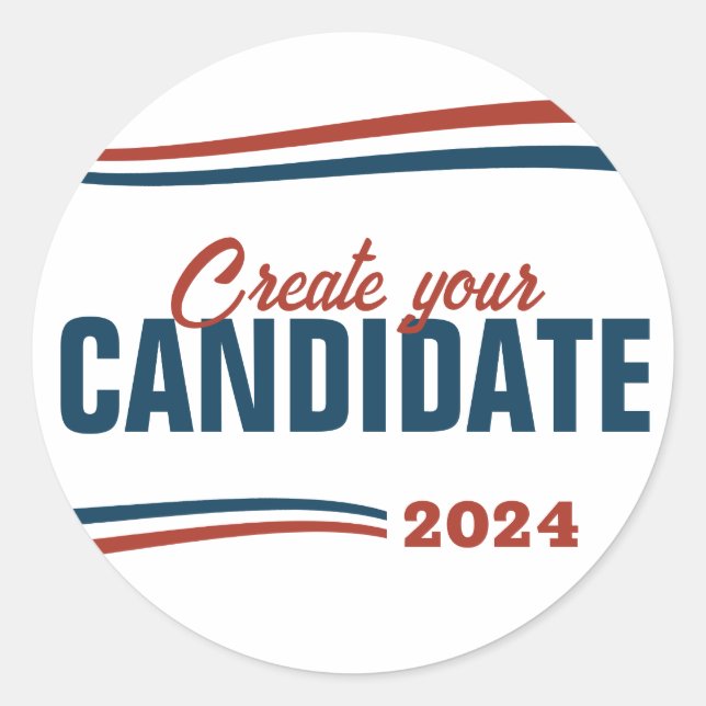 Sticker Rond Créez votre propre candidat (Devant)