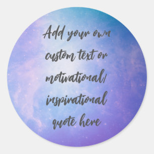 Sticker Rond Créez Votre Propre Citation Motivationnelle Pastel