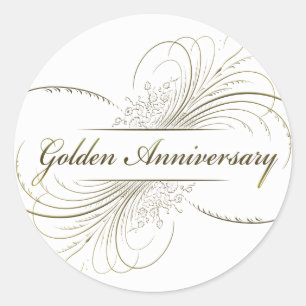 Sticker Rond Créez votre propre design Anniversaire d'or