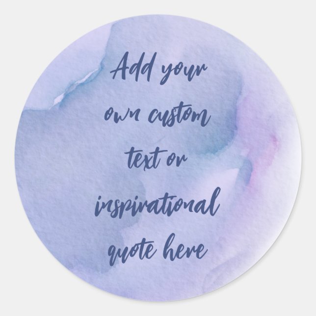 Sticker Rond Créez votre propre devis de motivation aquarelle (Devant)