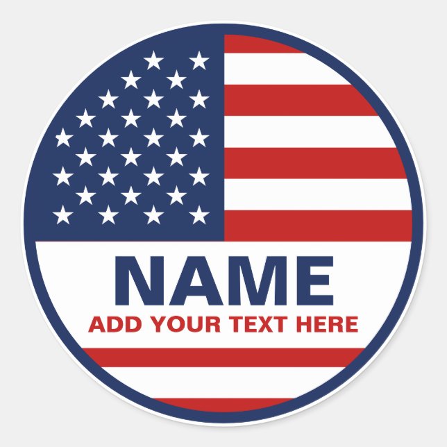 Sticker Rond Créez votre propre élection de drapeau américain (Devant)
