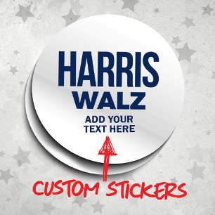 Sticker Rond Créez votre propre Harris Walz 2024