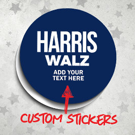 Sticker Rond Créez votre propre Harris Walz 2024