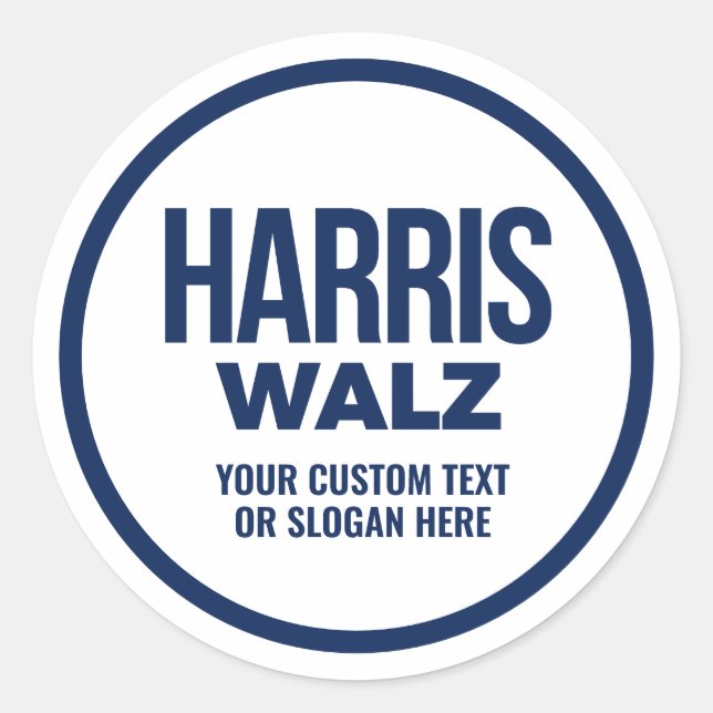 Sticker Rond Créez votre propre Harris Walz 2024 (Devant)