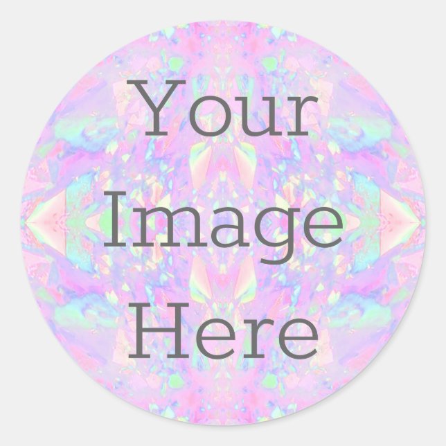 Sticker Rond Créez votre propre image métallique Abstraite Opal (Devant)