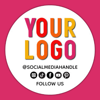 Sticker Rond Créez votre propre logo de business sur les réseau