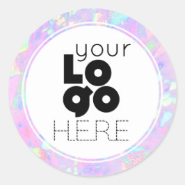 Sticker Rond Créez votre propre logo Faux Opal Foil Iridescente
