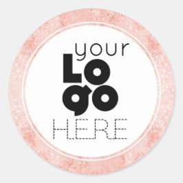 Sticker Rond Créez votre propre logo Rose Parties scintillant o