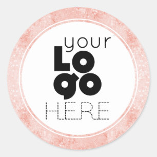 Sticker Rond Créez votre propre logo Rose Parties scintillant o