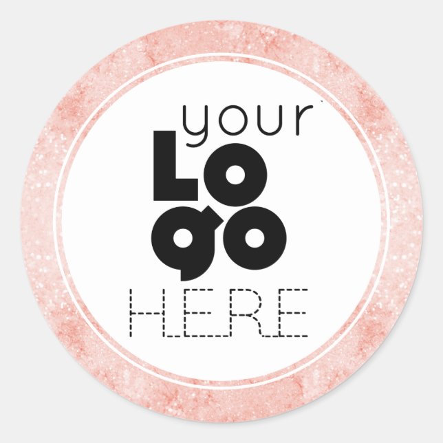 Sticker Rond Créez votre propre logo Rose Parties scintillant o (Devant)