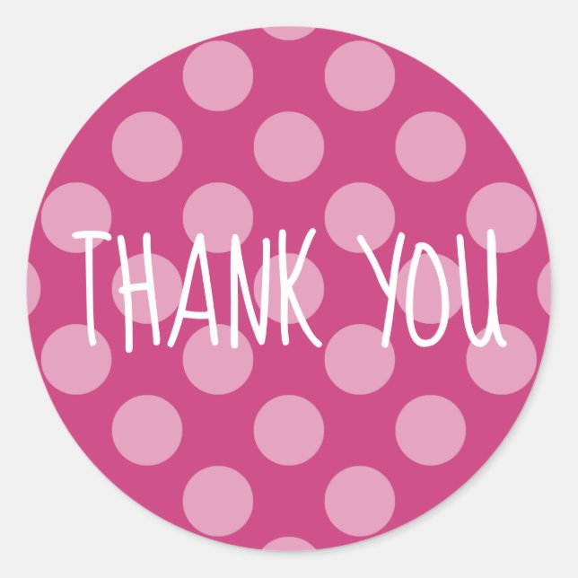 Sticker Rond Créez votre propre Merci de points Polka (Devant)