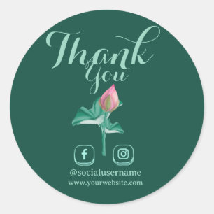 Sticker Rond Créez votre propre Merci Lotus et les médias socia