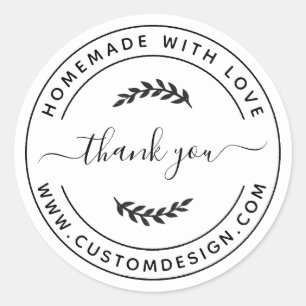 Sticker Rond Créez votre propre Merci maison avec amour