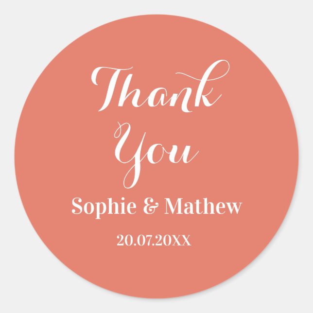 Sticker Rond Créez votre propre Merci Mariage (Devant)