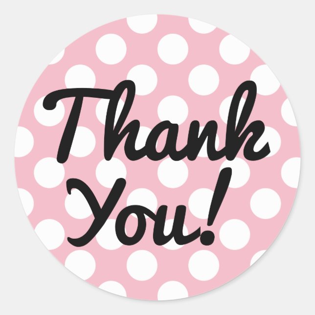 Sticker Rond Créez votre propre Merci Polka Blanc (Devant)
