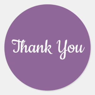 Sticker Rond Créez votre propre Merci violet