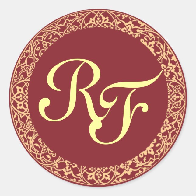 Sticker Rond Créez Votre Propre Monogramme ! (Devant)