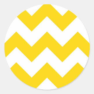 Sticker Rond Créez votre propre Motif Gold Zigzag