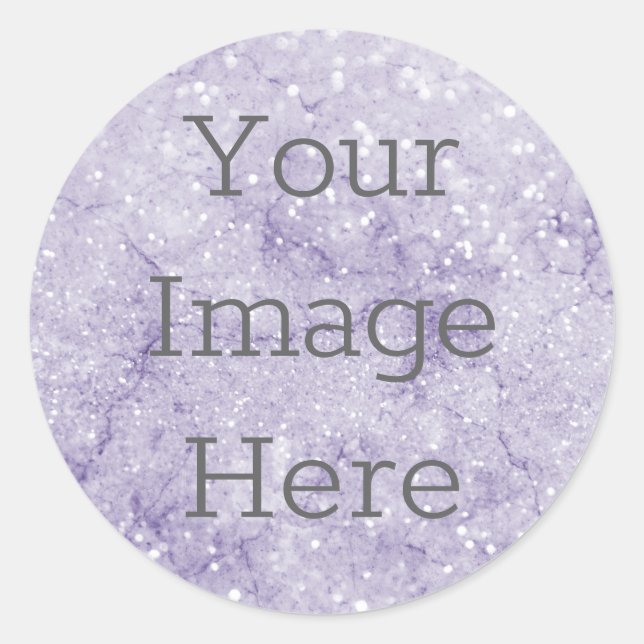 Sticker Rond Créez Votre Propre Pastel Lilac Parties scintillan (Devant)