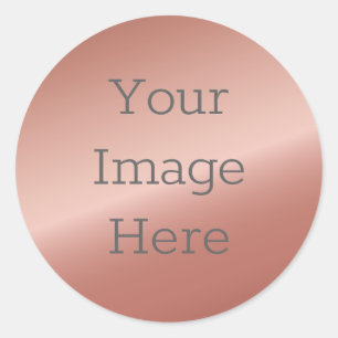 Sticker Rond Créez votre propre Rose métallique Gold Faux Foil
