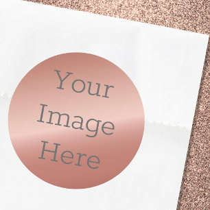 Sticker Rond Créez votre propre Rose métallique Gold Faux Foil