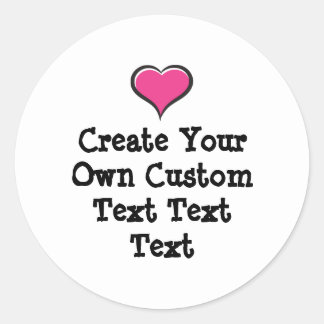 Sticker Rond Créez votre propre texte personnalisé sur fond bla