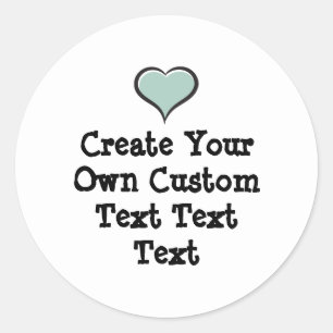 Sticker Rond Créez votre propre texte personnalisé sur fond bla