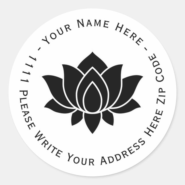 Sticker Rond Créez vous-même le symbole Fleur de Lotus Blooming (Devant)