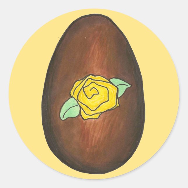 Sticker Rond Crème au chocolat Oeuf de Pâques Candy Oeufs (Devant)