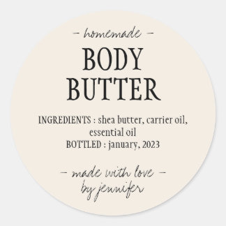 Sticker Rond Crème corporelle maison