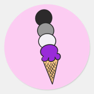 Sticker Rond Crème d'as (Fierté sexuelle) (LGBTQ+ Crèmes gla
