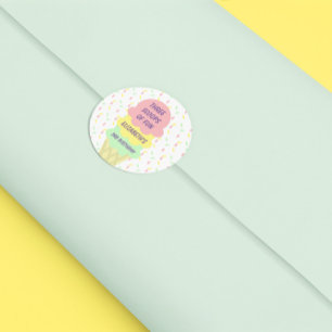 Sticker Rond Crème de glace 3e anniversaire