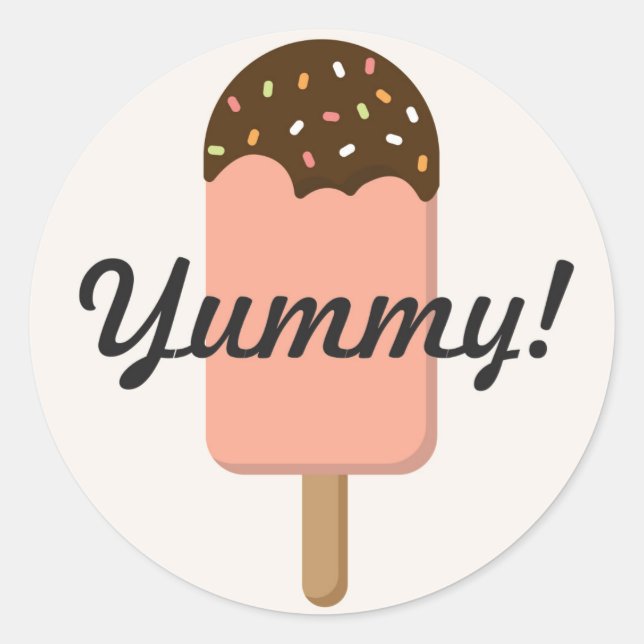 Sticker Rond Crème de glace Anniversaire Fête Favoriser (Devant)