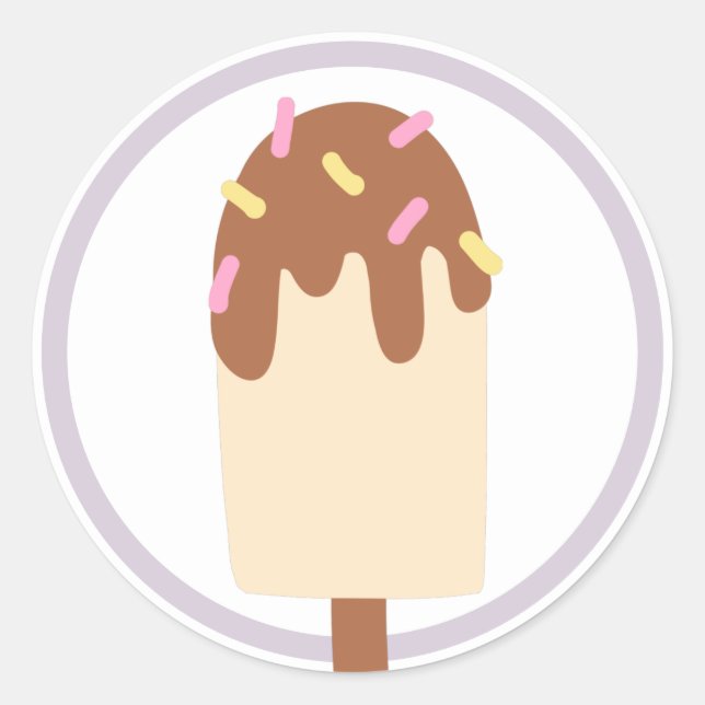 Sticker Rond Crème de glace Anniversaire Fête Favoriser (Devant)