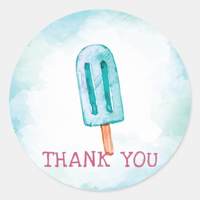 Sticker Rond Crème de glace Anniversaire Merci (Devant)