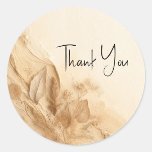 Sticker Rond Crème d'ivoire botanique Mariage textuel
